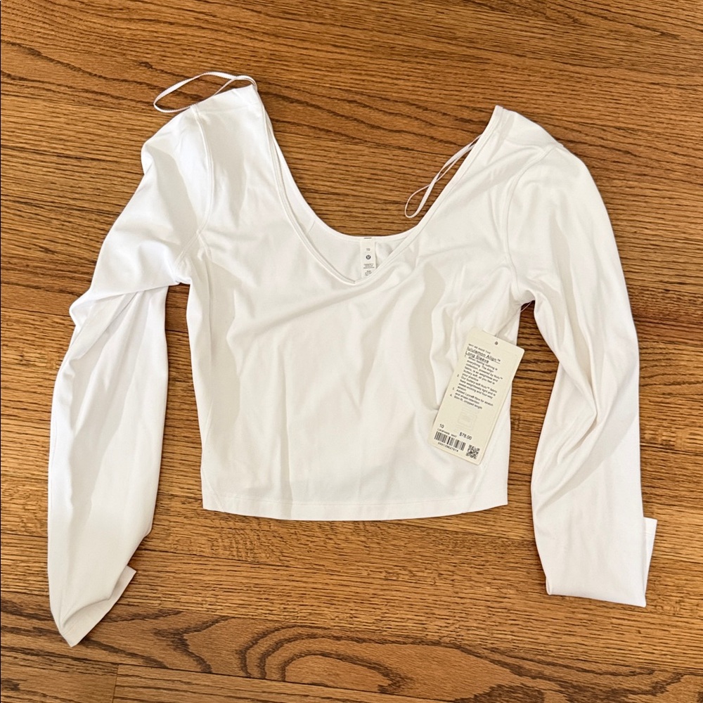lululemon athletica White Long-Sleeve Scoop Crop Top